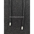 Sweat à capuche en fil texturé en coton tricoté pour hommes